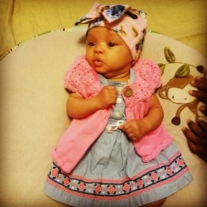 2pc Set- Infant Girl's Denim Dress and Cardigan